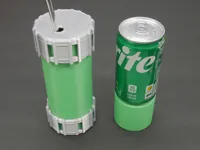 Lidded top can holder for US sleek 12 oz, and 7.5 oz cans