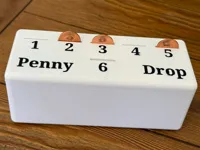 150x60mm Sliding Top Penny Drop Game with Dice, 40/60mm high