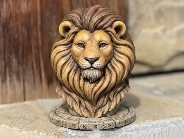 Lion Bust Statue