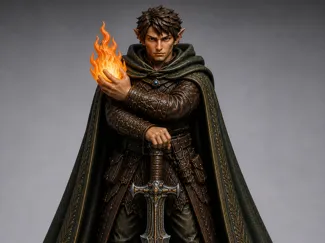 Bladesinger Wizard Elf DnD Mini no supports needed