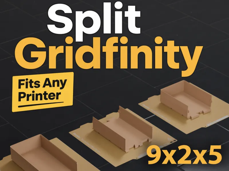 Gridfinity 9x2 Bin (5U) A1 Mini Dovetail Split Fit
