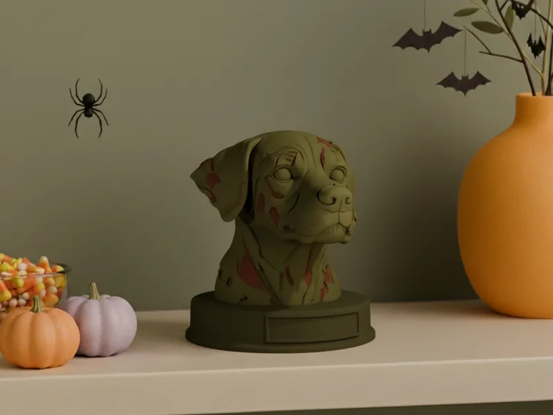 Zombie Labrador Dog Bust – Halloween 3D Printable