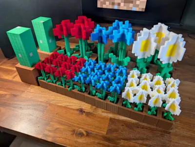 Pixel Flowers & Cactus