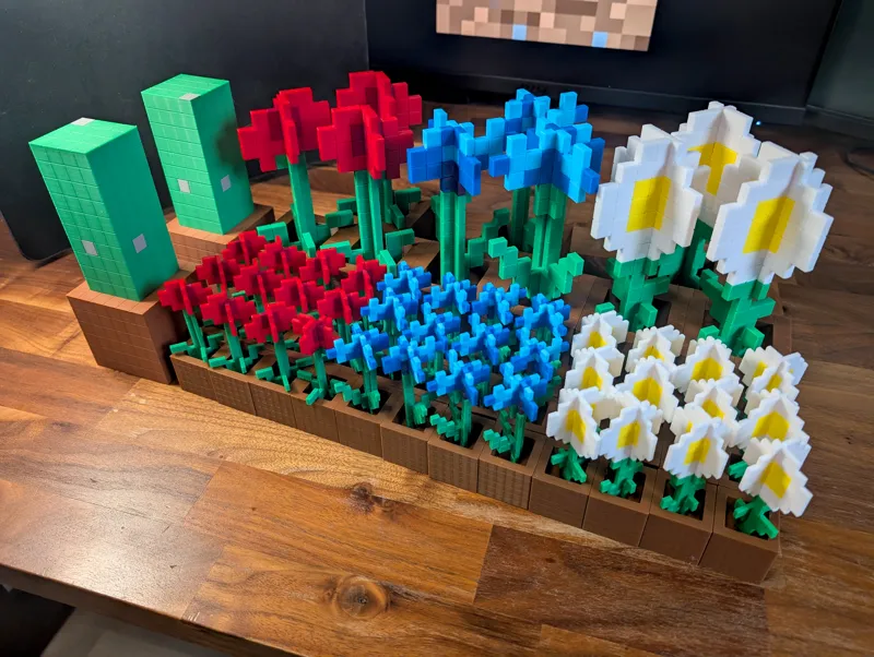 Pixel Flowers & Cactus