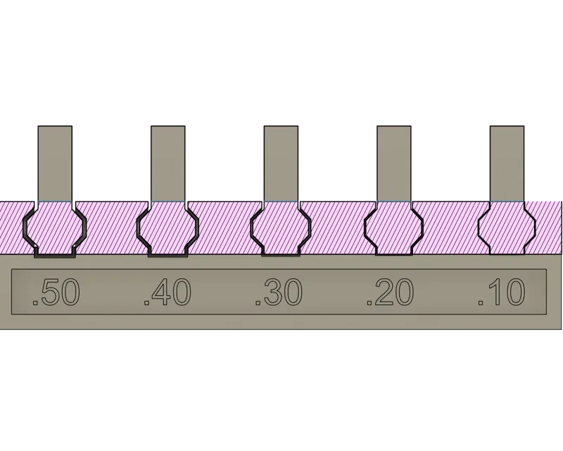 Living hinge tolerance/clearance benchmark