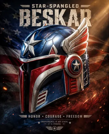 Pieza para disfraz o exhibición: Star-Spangled Beskar Helmet — vista de referencia 4