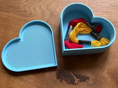 Valentine Hearth Cross Stitch Embroidery Box