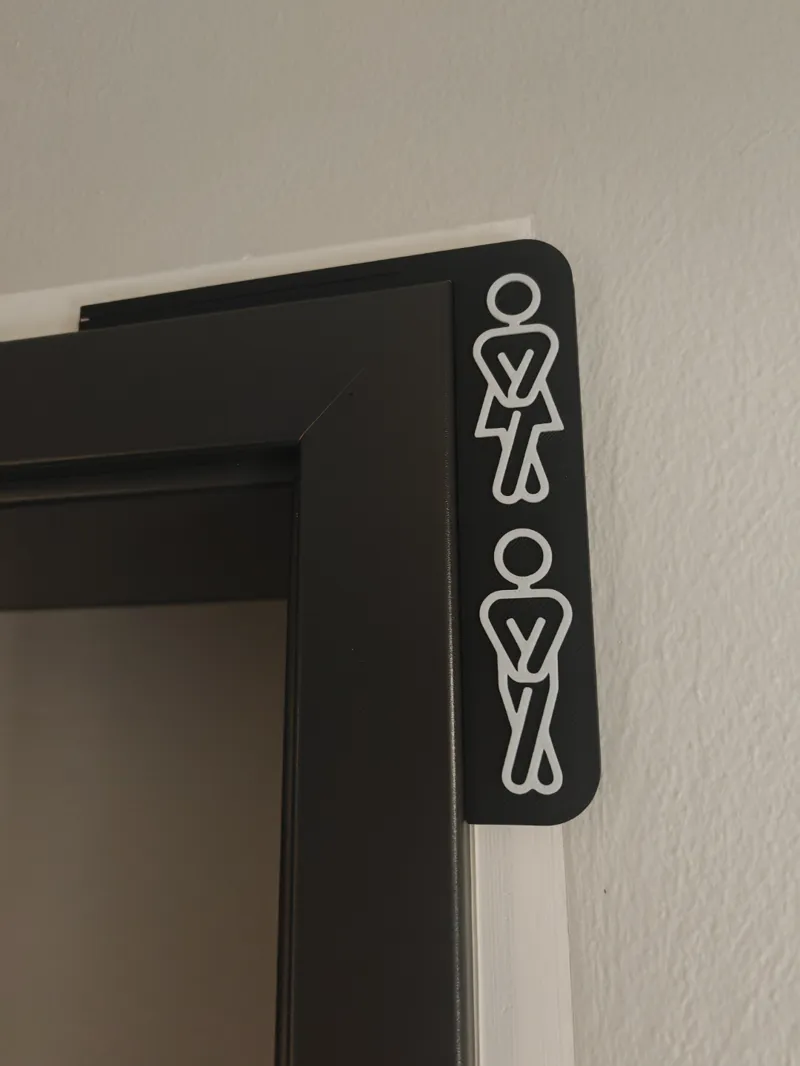 Toilet Doorframe Sign