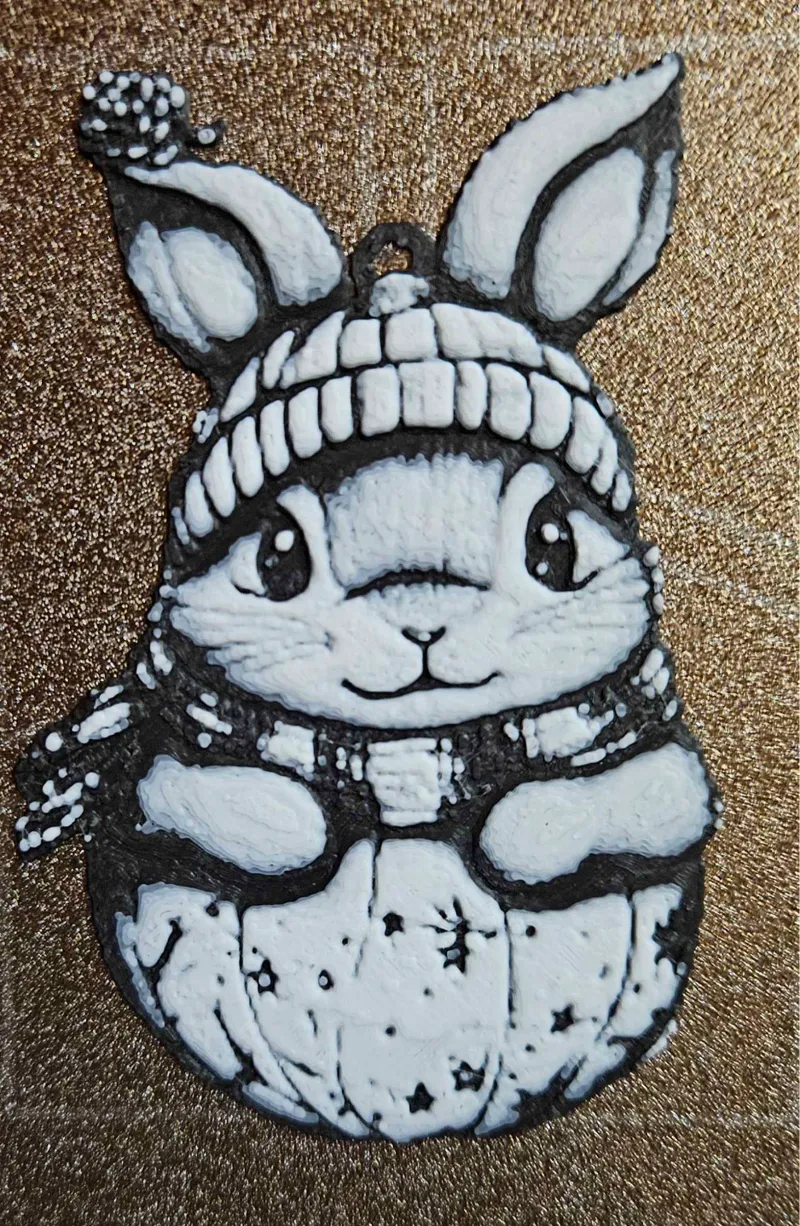 Cute winter rabbit bauble / ornament