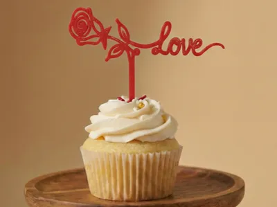 Love Rose Valentine's Cake Topper