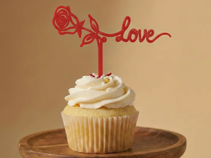 Love Rose Valentine's Cake Topper