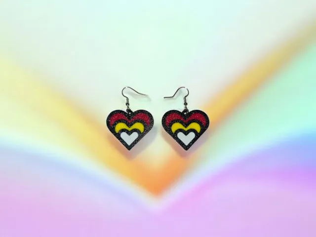 Heart in layers earrings