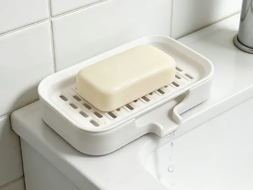 优化排水孔 肥皂盒 可拆卸 可沥水 可爱盒子肥皂架  香皂盒 香皂架 不积水 加大尺寸带排水海绵架