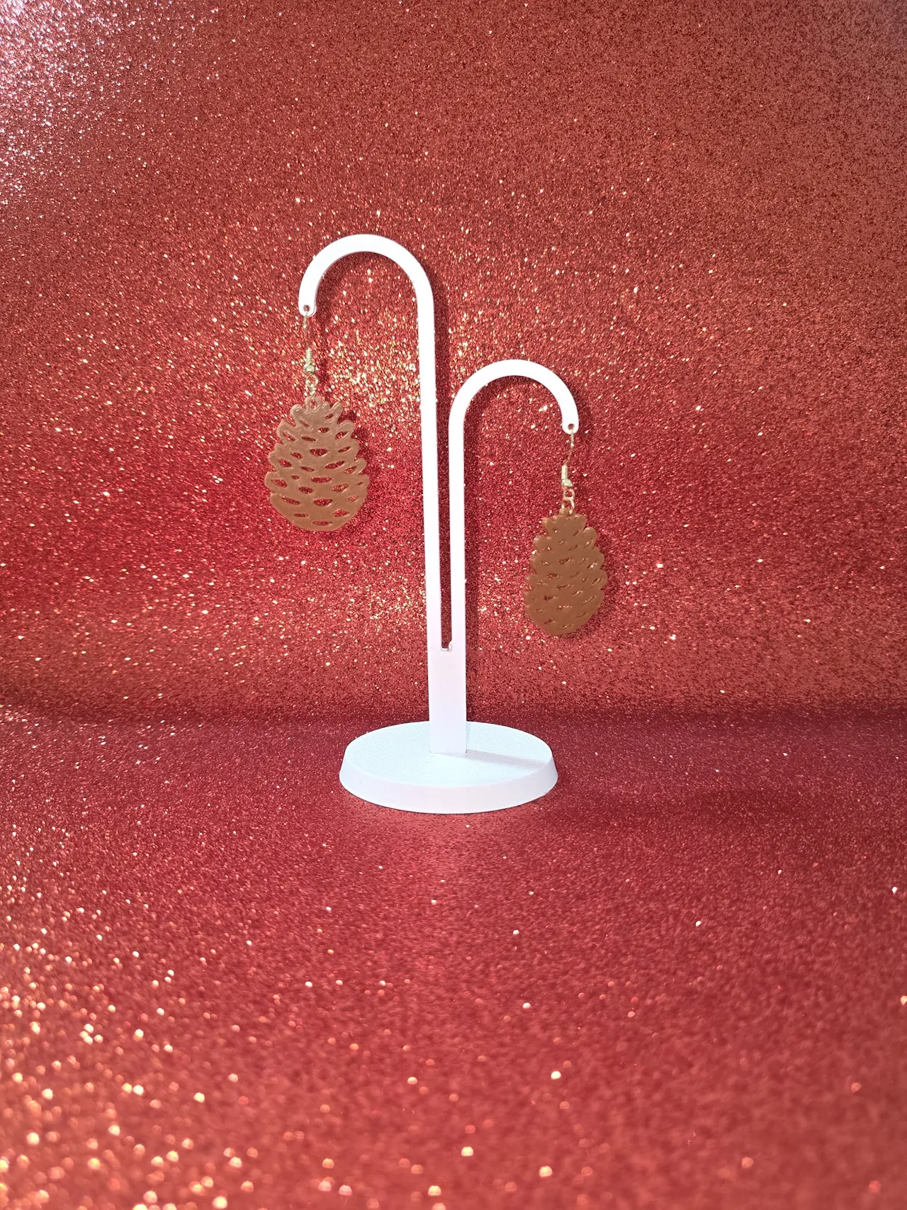 Pinecone earrings view 3
