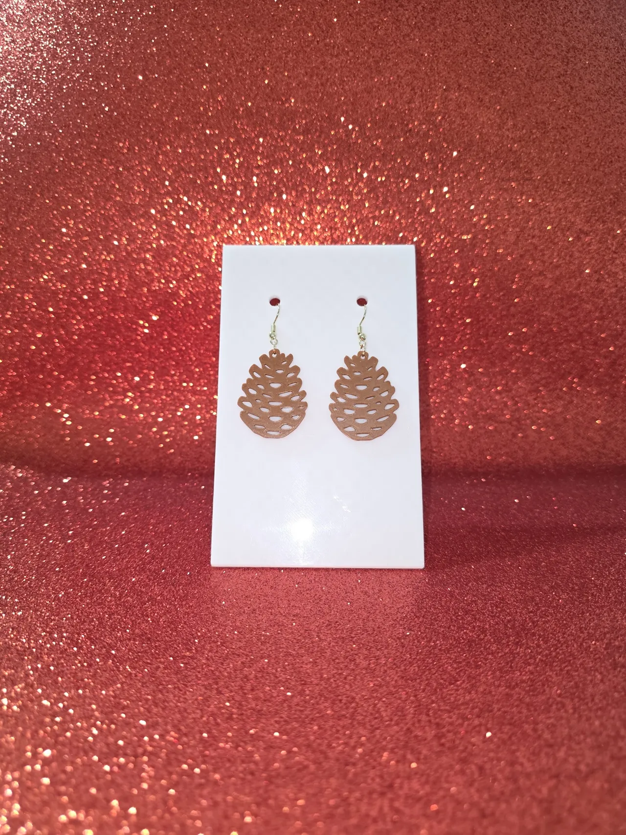 Pinecone earrings view 2