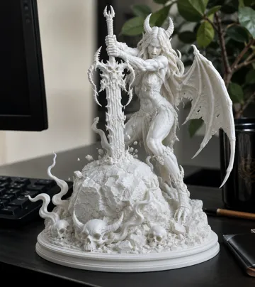 Modelo para impresión 3D: Demon Warrior — vista de referencia 3