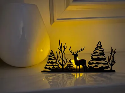 Winter Scene Candle Holder Decoration