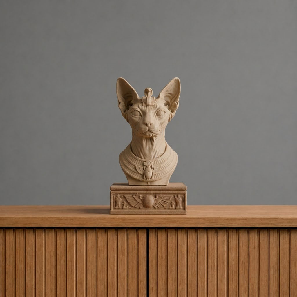 Miniatura 2 do modelo 3D Sphynx Cat Statue