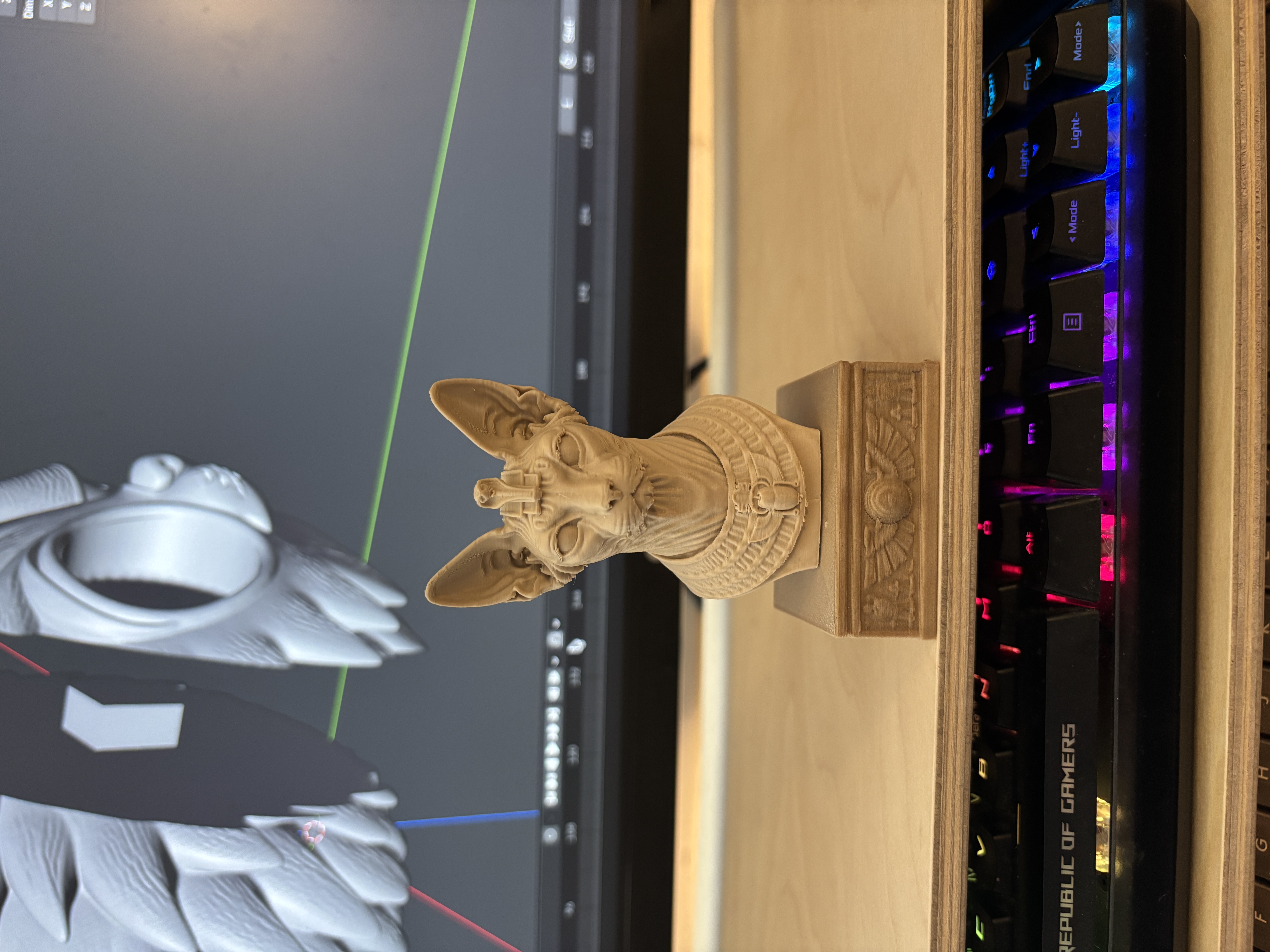 Miniatura 1 do modelo 3D Sphynx Cat Statue