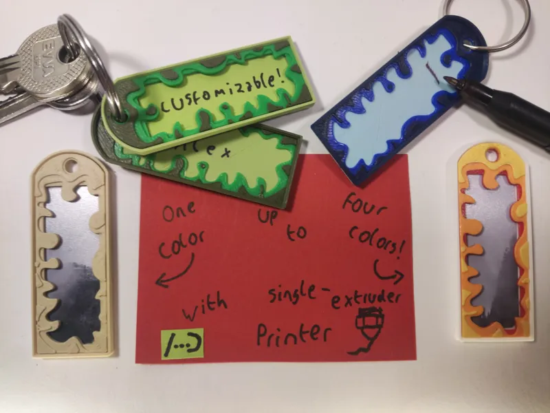 modern multicolor Keychain no AMS