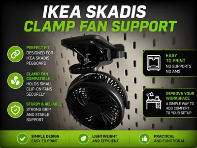 Ikea Skadis Clamp Fan Support