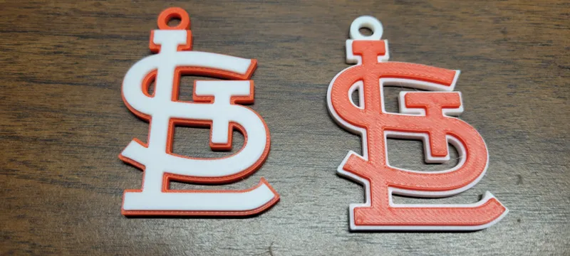 STL - St. Louis Cardinals Baseball Keychain - Large Loop - ONLY 1 COLOR CHANGE