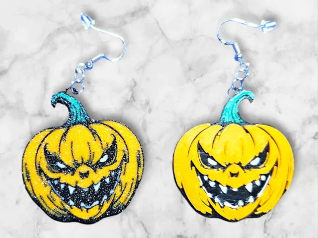 Halloween Jacko Killer Pumpkin Earrings