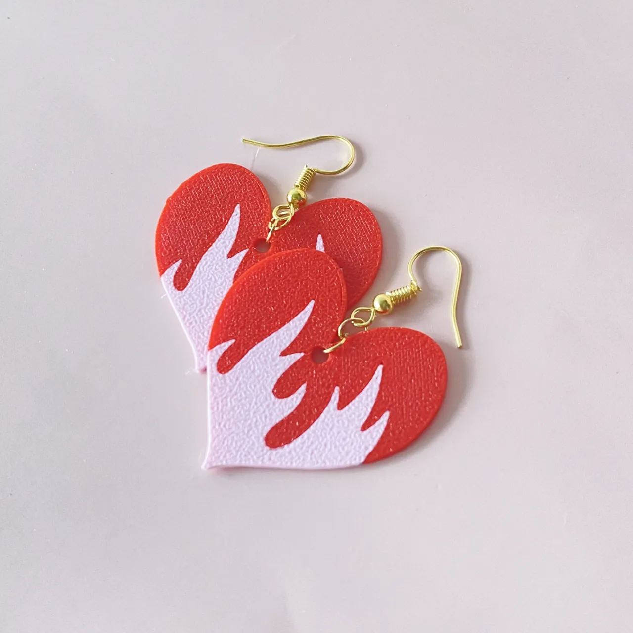 Heart on Fire Earrings view 2
