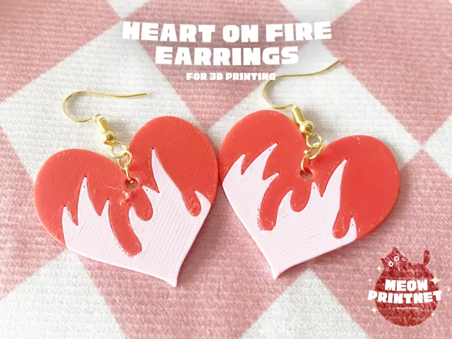 Heart on Fire Earrings