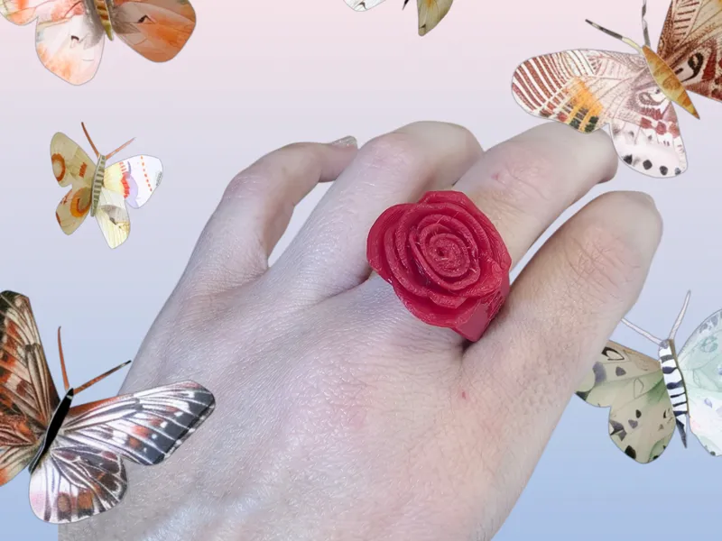 Anello con rosa