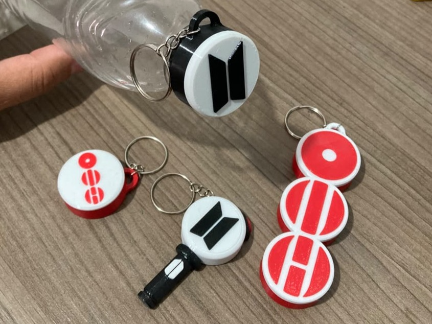 Chaveiro BTS com Tampa de Garrafa PET - 3D printed Other Art Models, in stock in India
