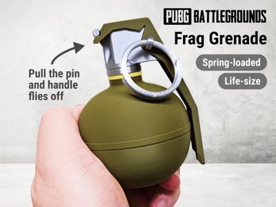 PUBG Frag Grenade Replica | Spring-loaded