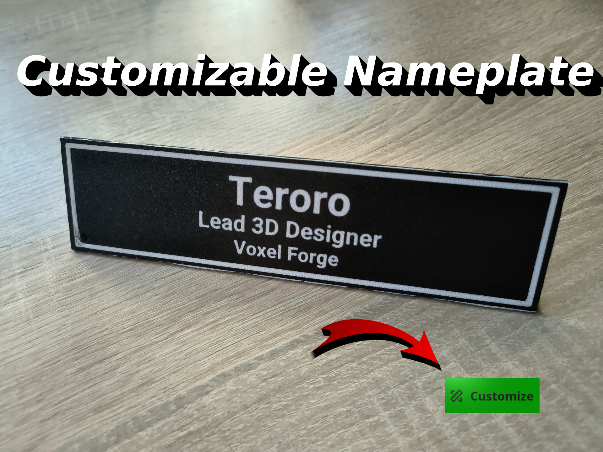 Customizable Nameplate (Parametric Text & More)