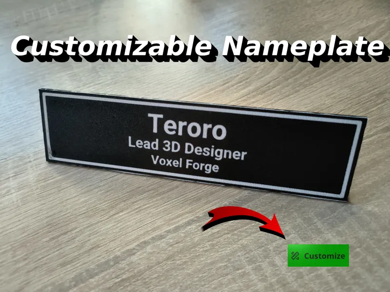 Customizable Nameplate (Parametric Text & More)