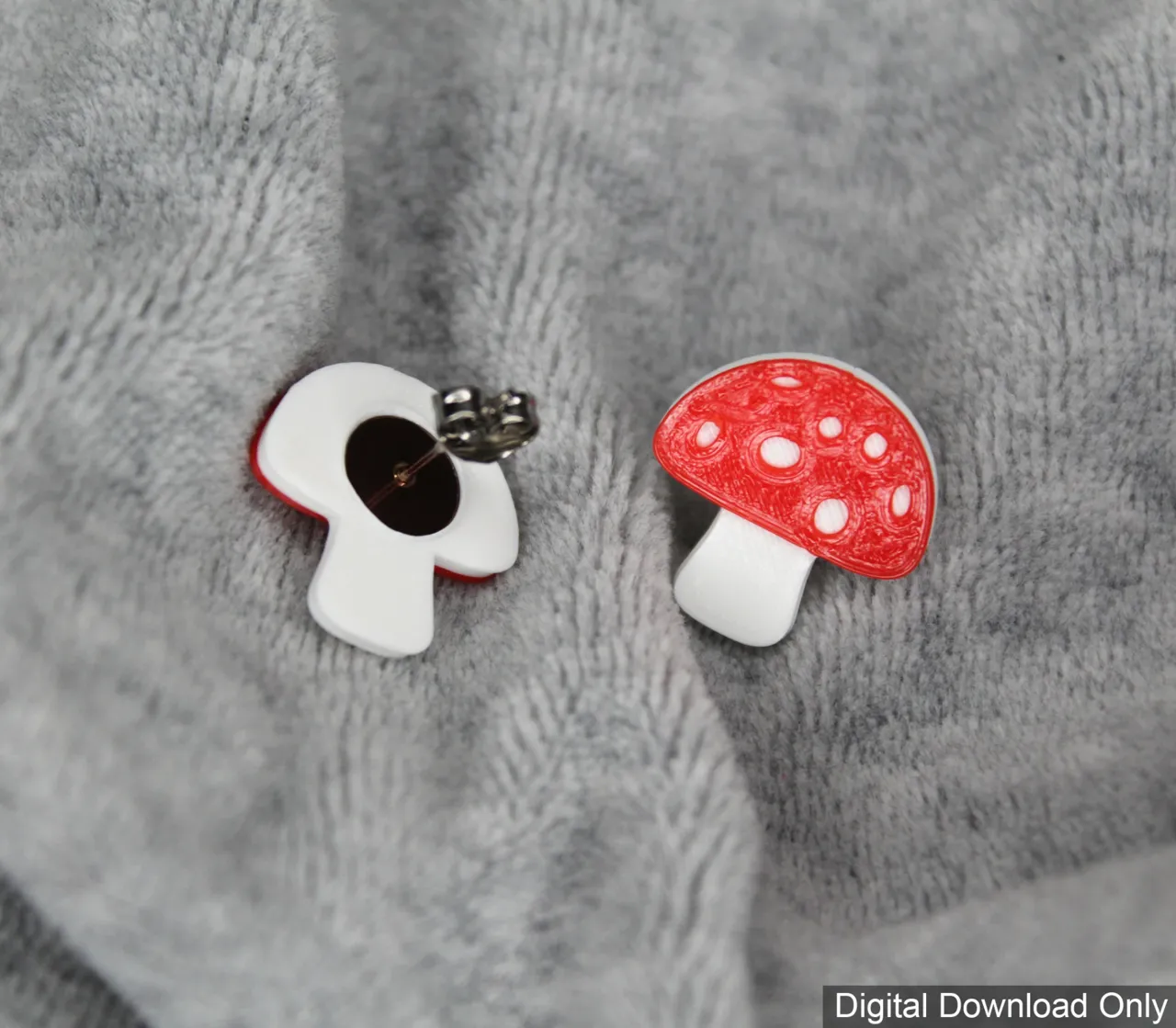 cutesy nature mushroom stud earrings jewelry gift view 4