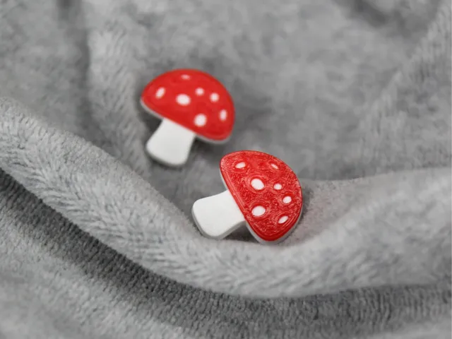 cutesy nature mushroom stud earrings jewelry gift