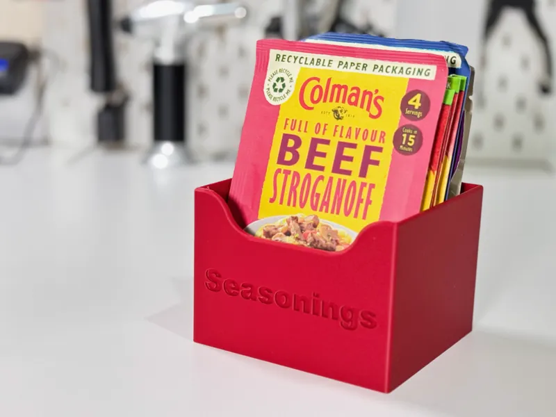 Seasoning Packet Box - editable text in slicer