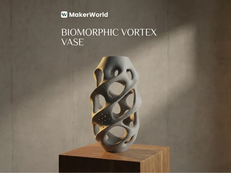 Biomorphic Vortex Vase - Modern Organic Decor