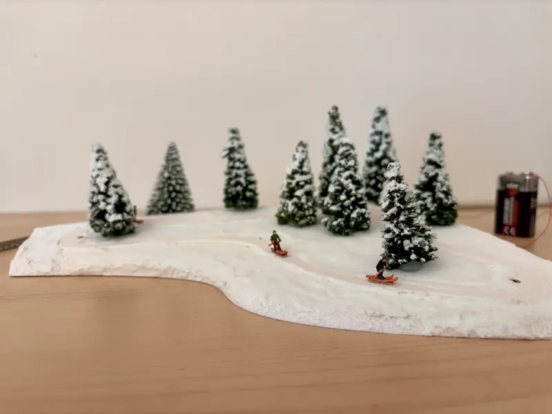 Winterdiorama Loipe Spur N