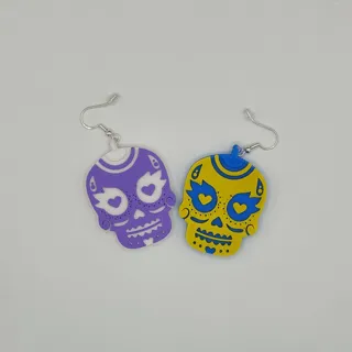 Mexican skull earrings Día de muertos