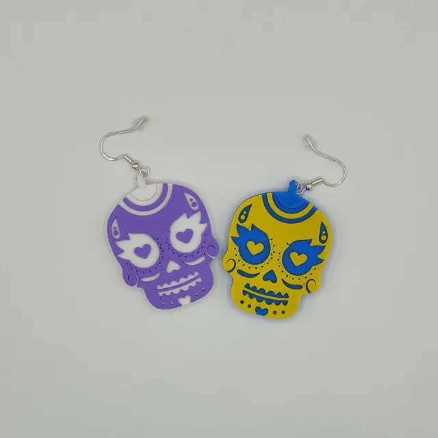 Mexican skull earrings Día de muertos