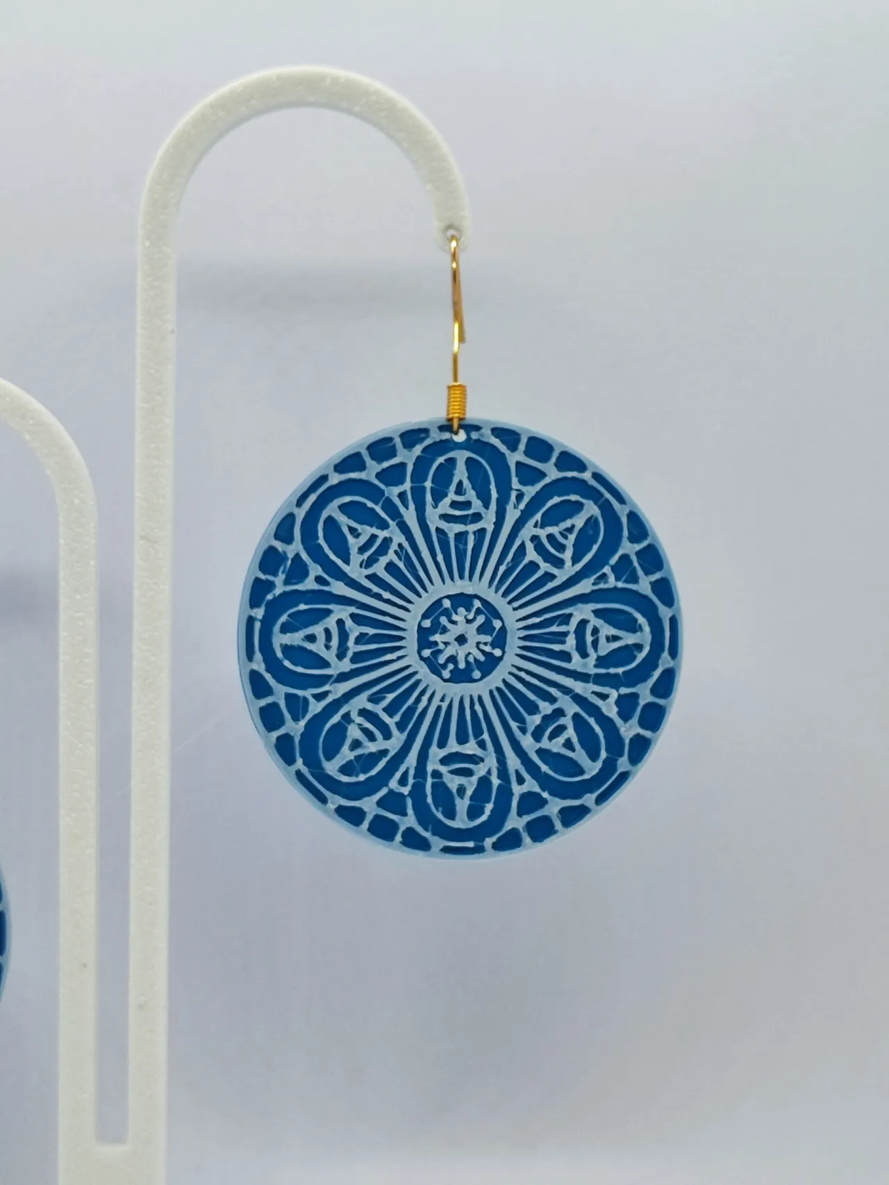 Aretes Rosa Azul de Cristal view 4