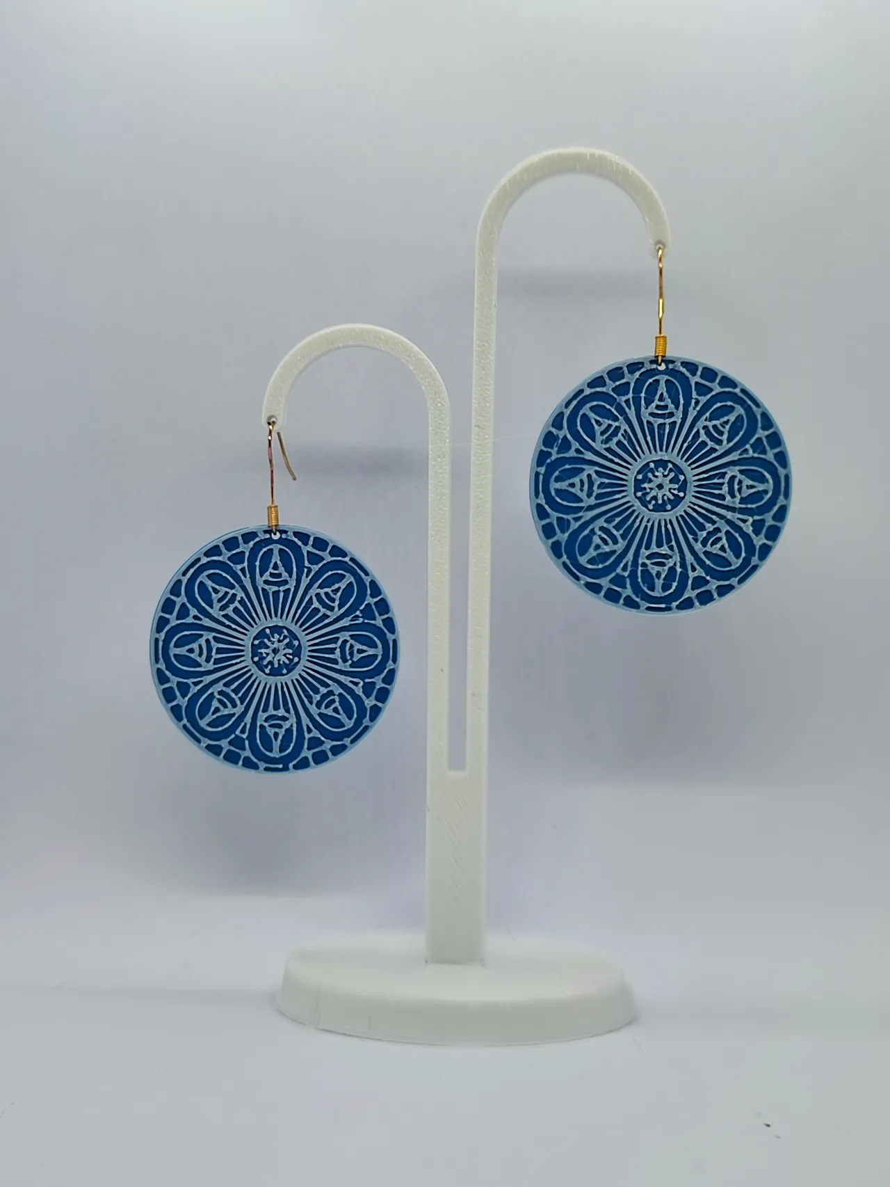 Aretes Rosa Azul de Cristal view 2