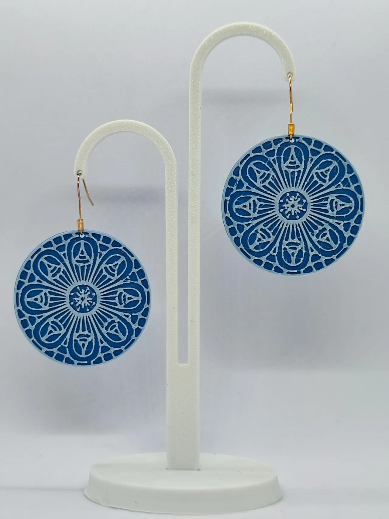 Aretes Rosa Azul de Cristal view 3