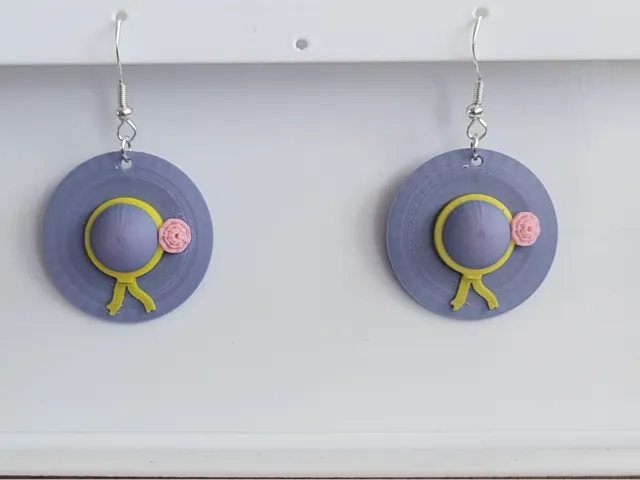 summer hat earrings