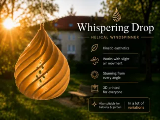 Whispering Drop – Helical Wind Spinner