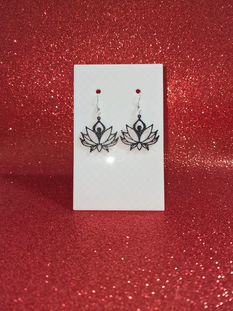 Lotus yoga earrings view 2