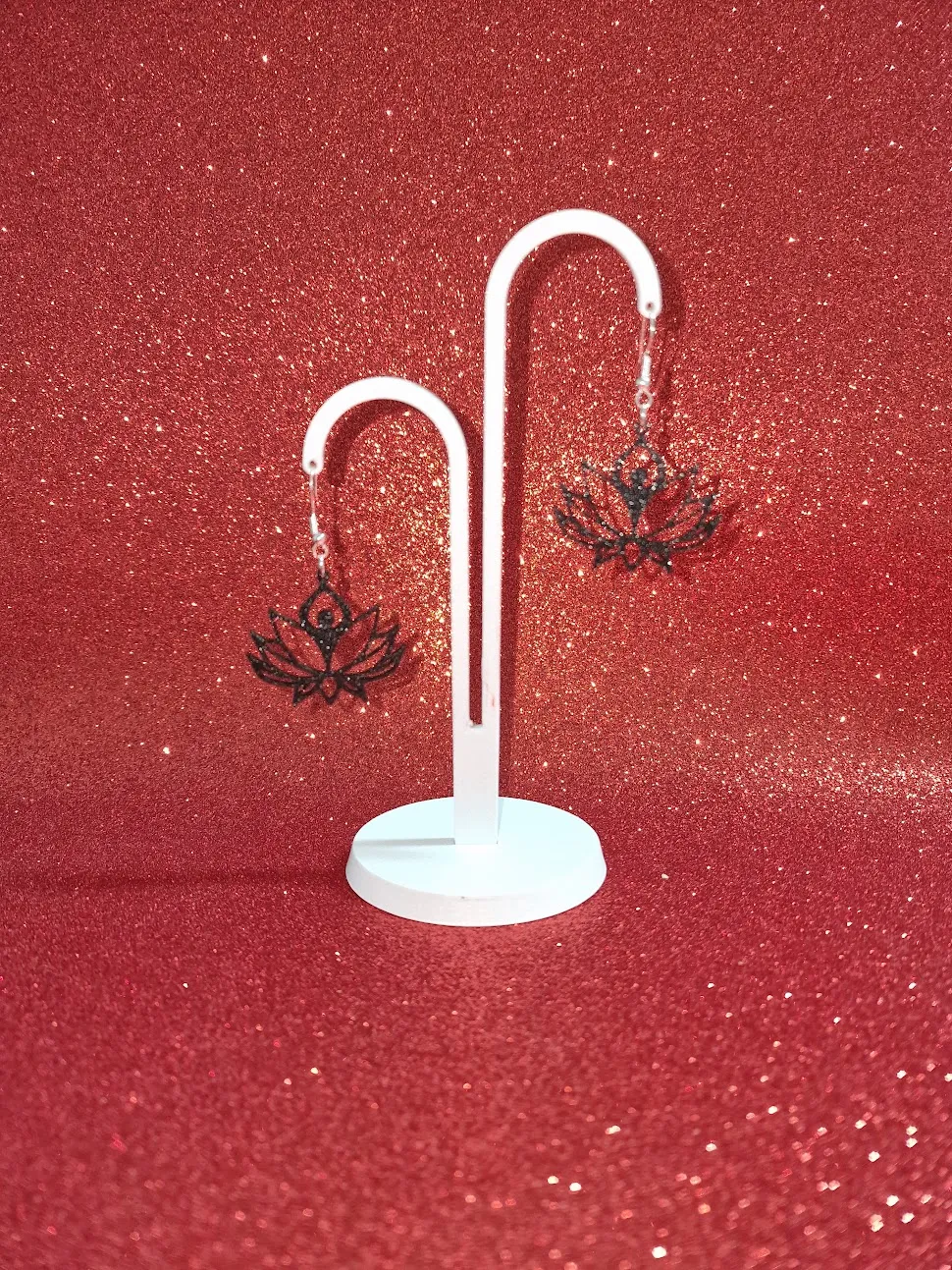 Lotus yoga earrings view 3