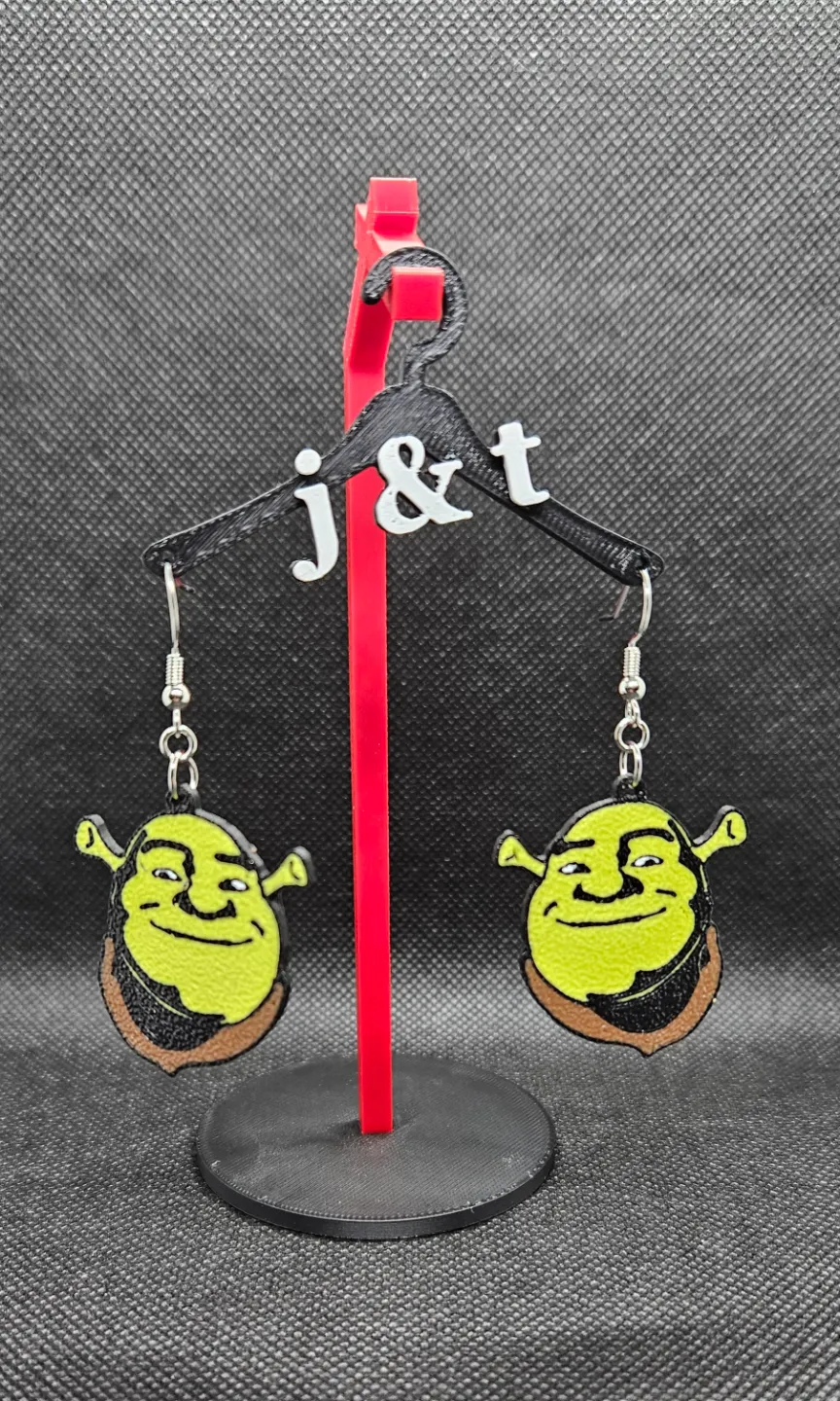 Shrek earrings view 2