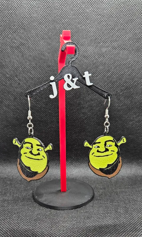 Shrek earrings view 2